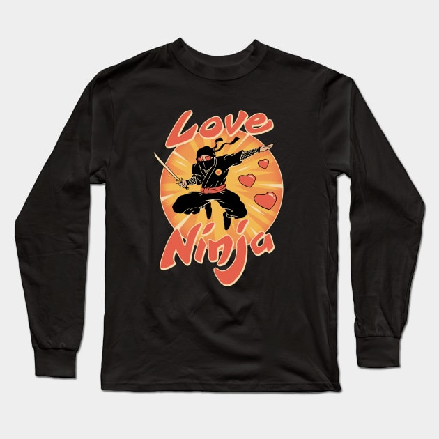 Love Ninja Long Sleeve T-Shirt by Vincent Trinidad Art